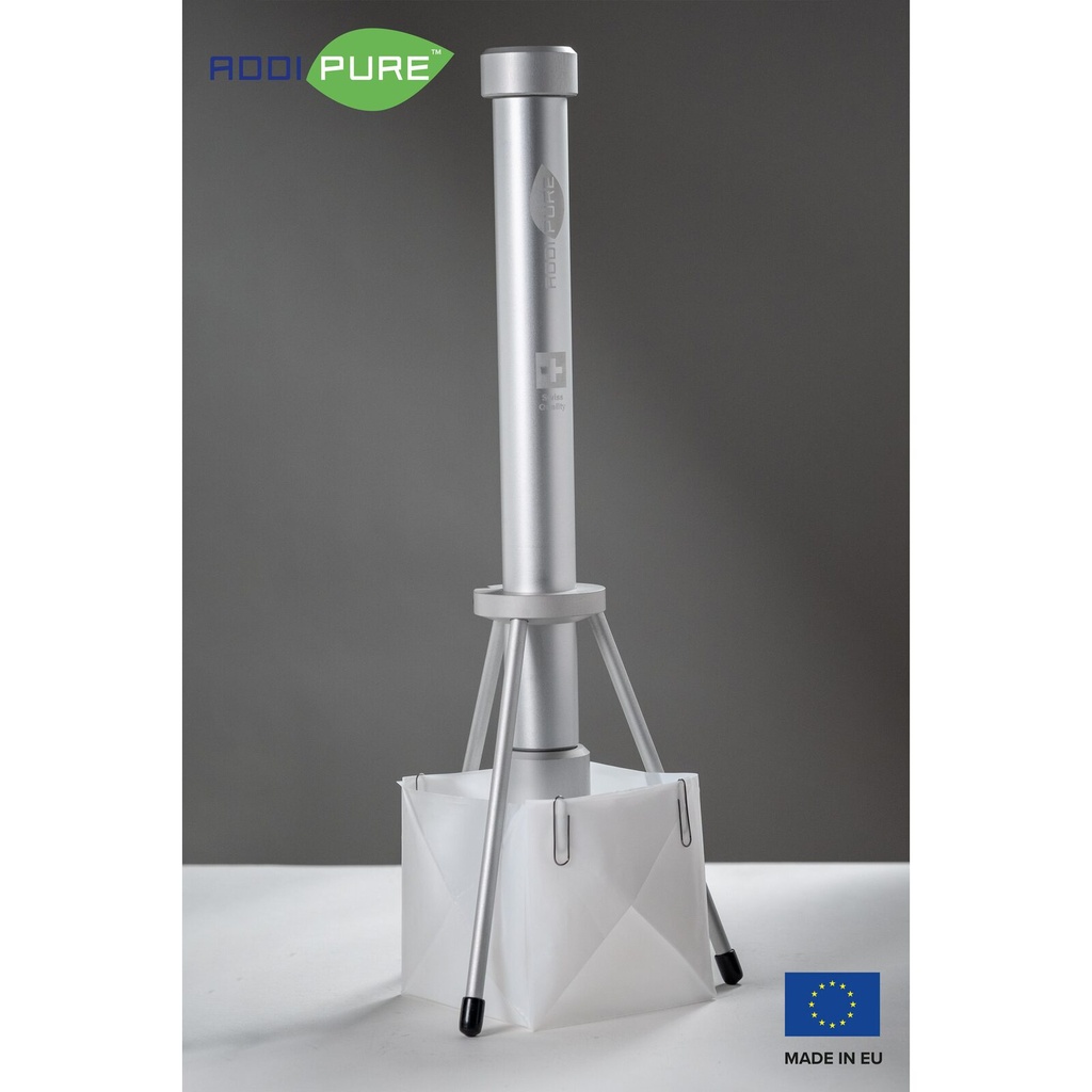 BHO Extractor ADDIPURE 240*50 (height-adjustable) for oil, BHO and DHO. Capacity 120 g. Aluminium, food grade anodised finish. 3-layer filter for maximum purity. Swiss quality.