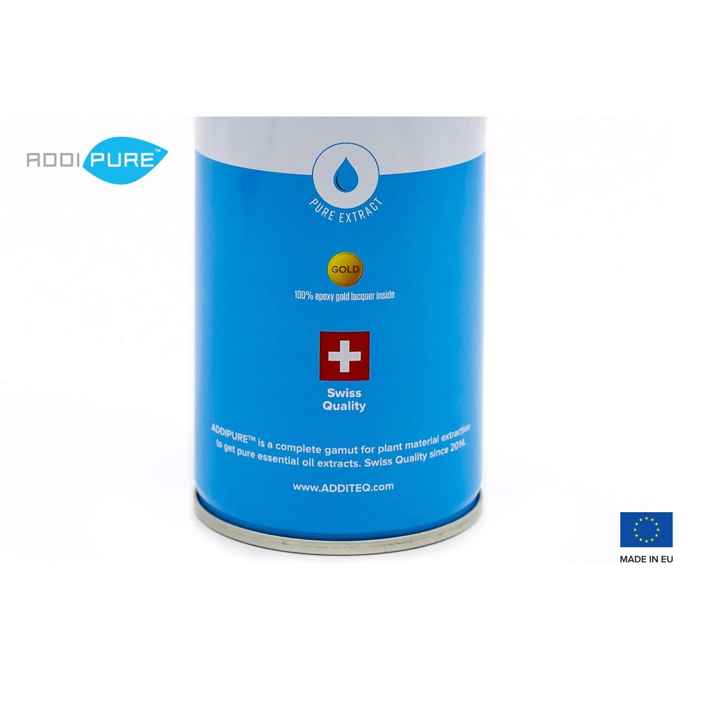 ADDIPURE n-Butane, 500 ml can. Organic extraction gas. Certified 99.39% purity. Food safe. High extraction yield. Swiss quality.
