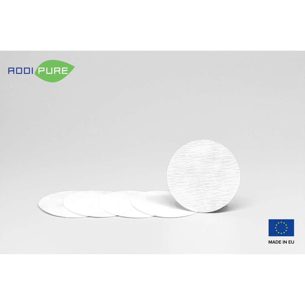 Set of 20+2 ADDIPURE ADQ extraction filters, patented, diameter: 50 mm. Ideal for oil, BHO and DHO extraction. For use with BHO Extractor ADDIPURE 50.