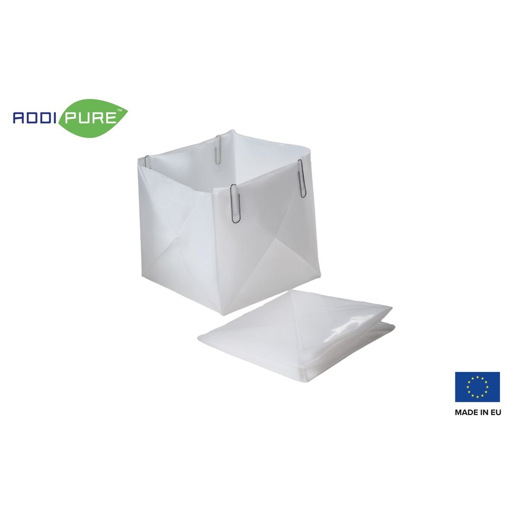 ADDIPURE Virgin PTFE Sheet, non-stick coated, folded. Dimension: 100 x 100 x 100 mm. Flexible, multifunctional. DME and n-Butane resistant. Ideal for oil, BHO and DHO extraction.