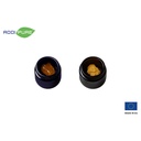 ADDIPURE UV ultraviolet glass jar, 15 ml, black lid, round. Packaging for natural products. Maximum light protection for natural plant products.