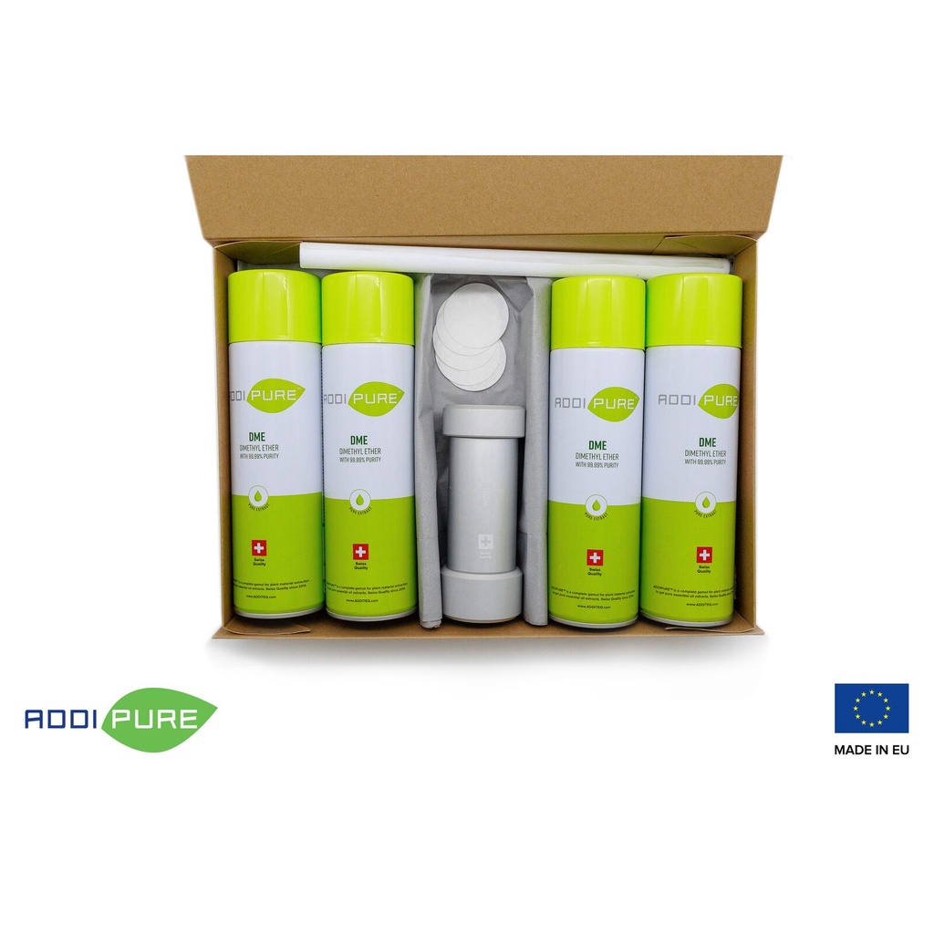 BHO StarterKit ADDIPURE 60*50 (DME) for oil, BHO and DHO. Capacity 20 g. Get started with easy and efficient plant extraction. Swiss quality.