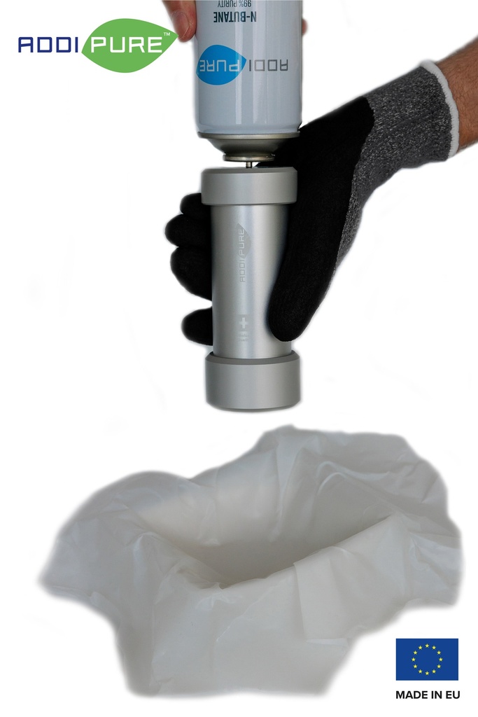 ADDIPURE Virgin PTFE Sheet, non-stick coated, unfolded. Dimension: 1000 x 600 x 0.1 mm. Flexible, multifunctional. DME and n-Butane resistant. Ideal for oil, BHO and DHO extraction.