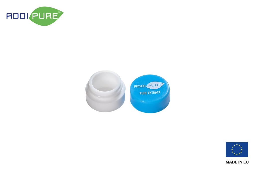 ADDIPURE Silicone jar, 3 ml, blue, round. Packaging for natural products. Food grade quality. Leak-proofness.