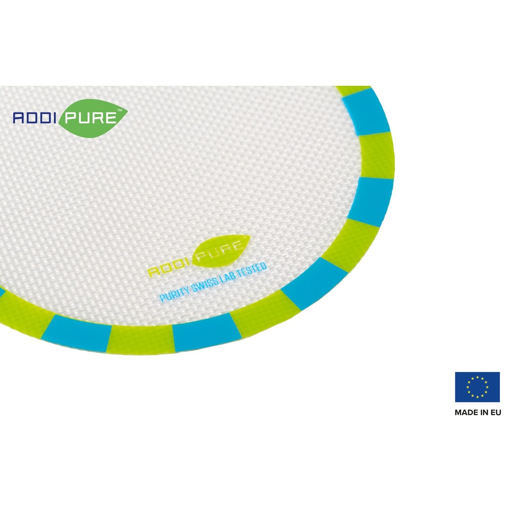 ADDIPURE Dabbing silicone mat, 150 x 0.7 mm, round shape. Food grade quality, non-stick coated surface, non-slip.