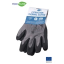 ADDIPURE Thermal gloves for BHO extraction, velcro. Grey/black, size XL. Cold-resistant, anti-slip, breathable, seamless.