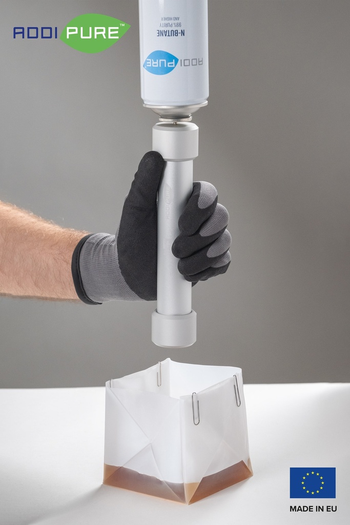 ADDIPURE Thermal gloves for BHO extraction, velcro. Grey/black, size XL. Cold-resistant, anti-slip, breathable, seamless.