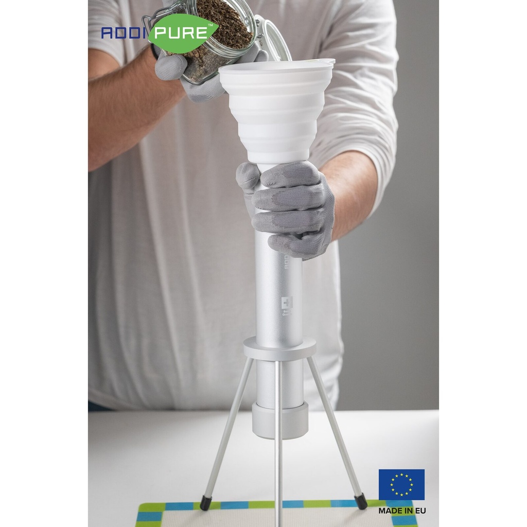 ADDIPURE Garden gloves for BHO extraction. Grey, size XL. Non-slip grip, light fitting, maximum dexterity, non-seamless, breathable, versatile.