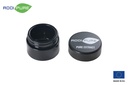 ADDIPURE UV ultraviolet glass jar, 10 ml, black lid, round. Packaging for natural products. Maximum light protection for natural plant products.