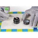 ADDIPURE UV ultraviolet glass jar, 15 ml, black lid, round. Packaging for natural products. Maximum light protection for natural plant products.