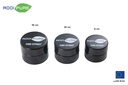 ADDIPURE UV ultraviolet glass jar, 10 ml, black lid, round. Packaging for natural products. Maximum light protection for natural plant products.
