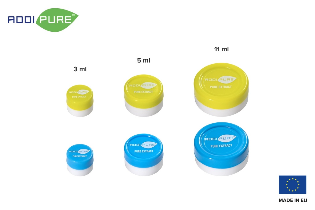 ADDIPURE Silicone jar, 3 ml, blue, round. Packaging for natural products. Food grade quality. Leak-proofness.