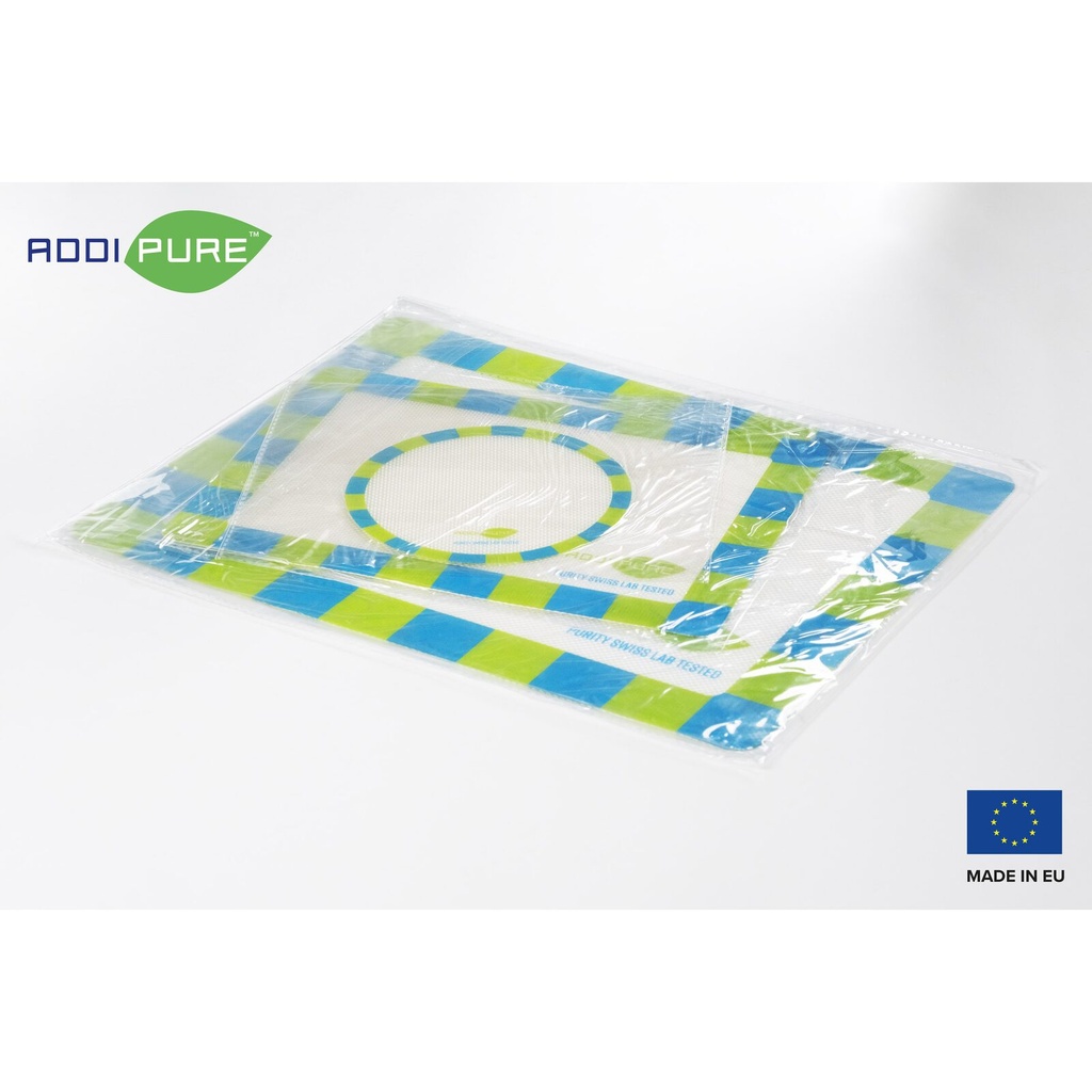 ADDIPURE Dabbing silicone mat set. 3 pieces, various dimensions/shapes. Food grade quality, non-stick coated surface, non-slip.