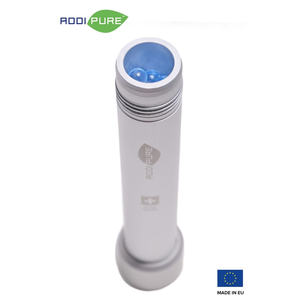 BHO Extractor ADDIPURE 35*35 (non-height-adjustable) for oil, BHO and DHO. Capacity 15 g. Aluminium, food grade anodised finish. 3-layer filter for maximum purity. Swiss quality.