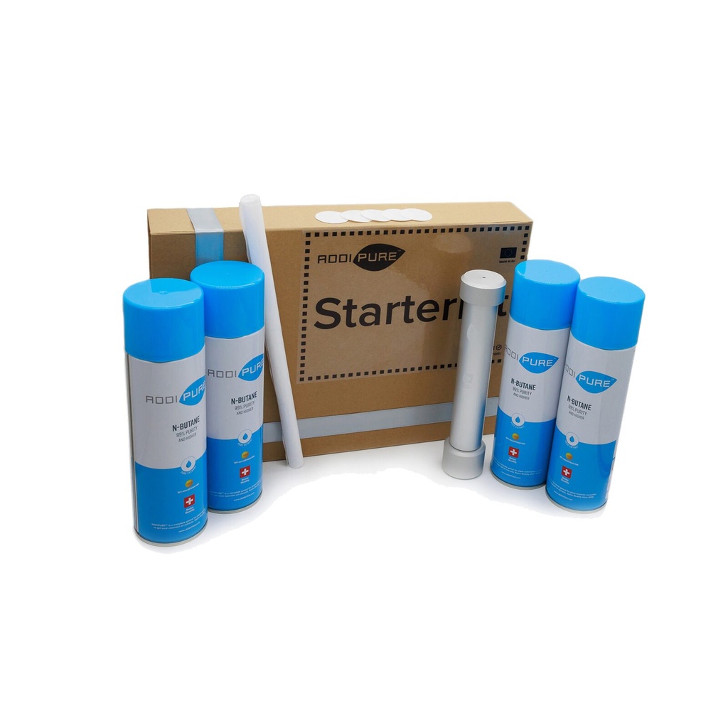 BHO StarterKit ADDIPURE 35*35 (n-Butaan) voor olie, BHO en DHO. Capaciteit 15 g. Ga aan de slag met eenvoudige en efficiënte plantenextractie. Zwitserse kwaliteit.